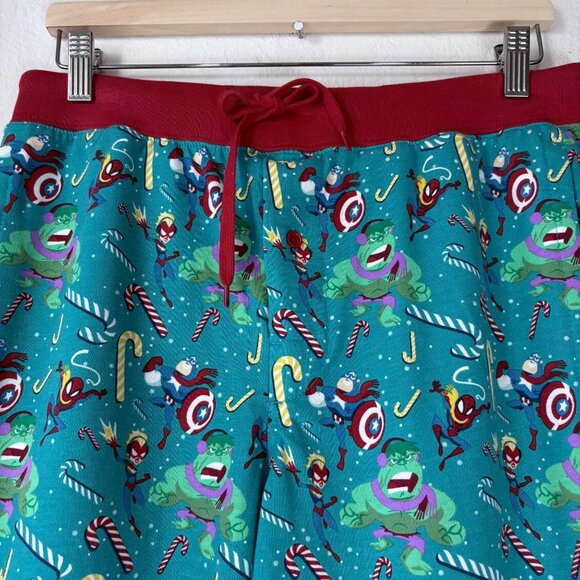 Marvel Avengers Green Christmas Drawstring Lounge Pants Size L NWOT - Picture 3 of 7
